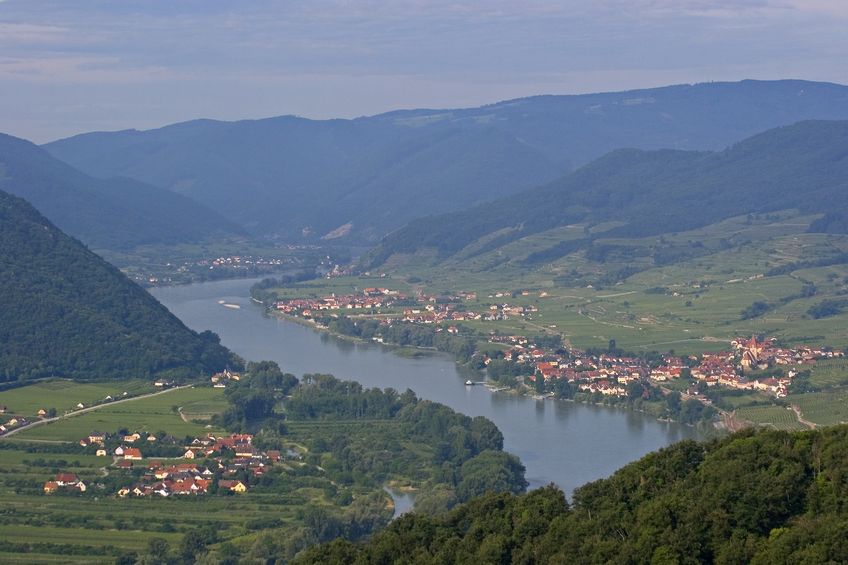 Wauchau Valley on Danube River in Austria