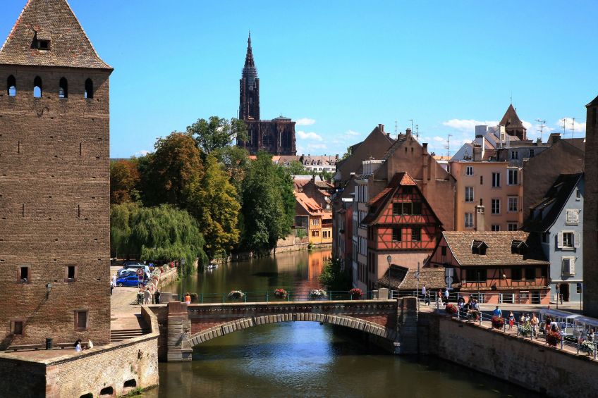 Pont Couverts in Old Town of Strasbourg, France