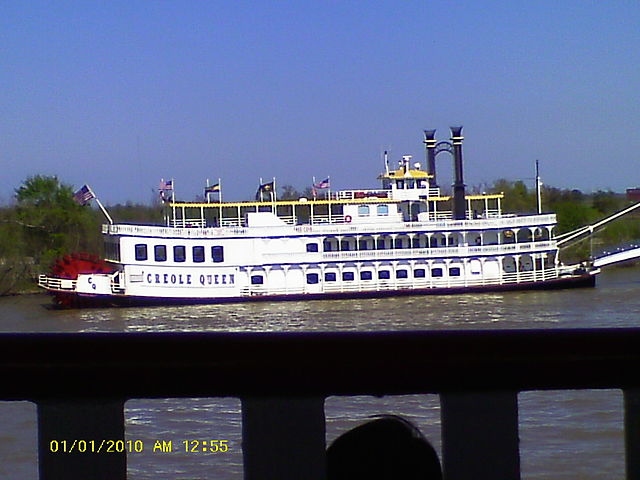 Creole Queen Steamboat on the Mississippi River in New Orleans