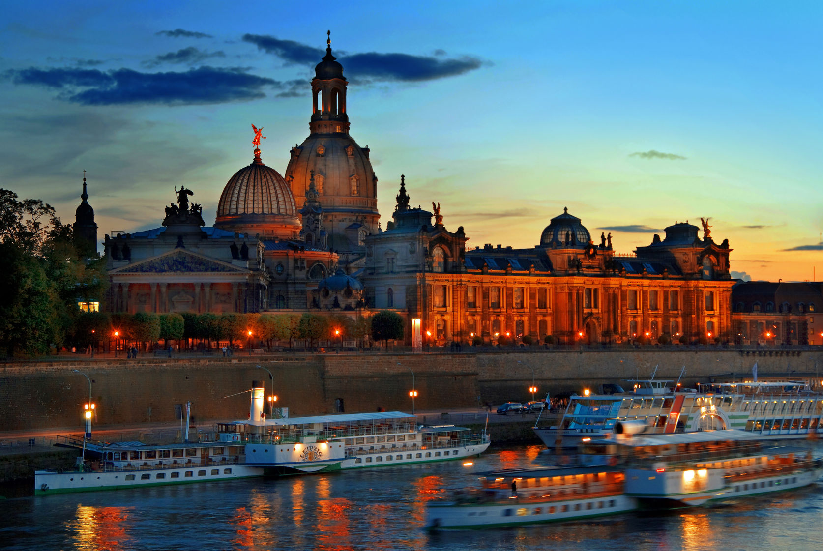 Dresden on the Elbe River in Germany