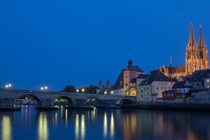 Danube River in Regensburg Germany