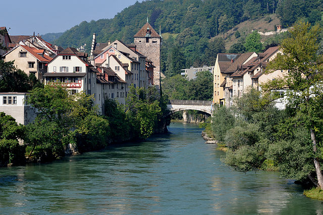 Aare River in Brugg Switzerland