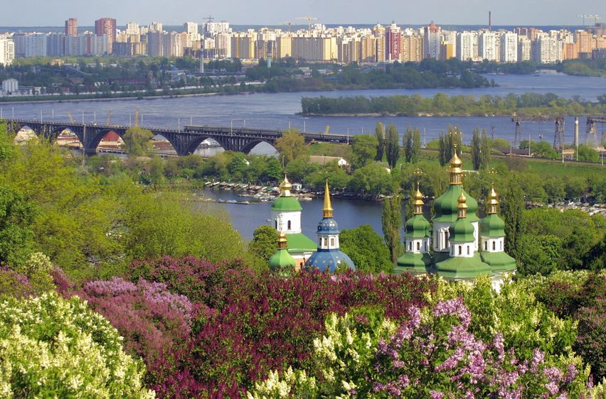 Kiev, Ukraine Botanical Garden on Dnieper River