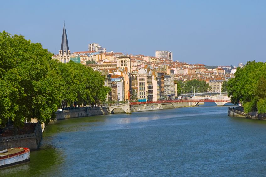 Saone River in Lyon, France